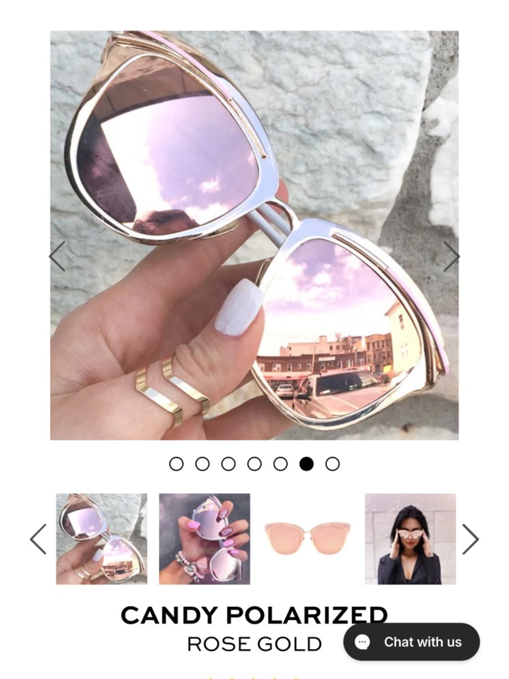 Topfoxx Women's Rose Gold Frame Sunglasses with Pink-Tinted Lenses